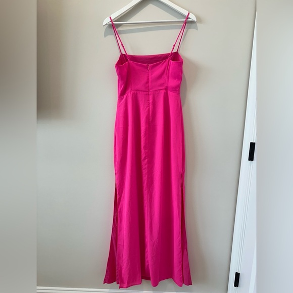 Revolve Superdown Addison Maxi Dress Spaghetti Strap Hot Pink Wedding Guest - Picture 3 of 11